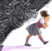 The Little Girl with the Big Voice. A Digital illustration project by Teresa Martínez - 21.05.2018